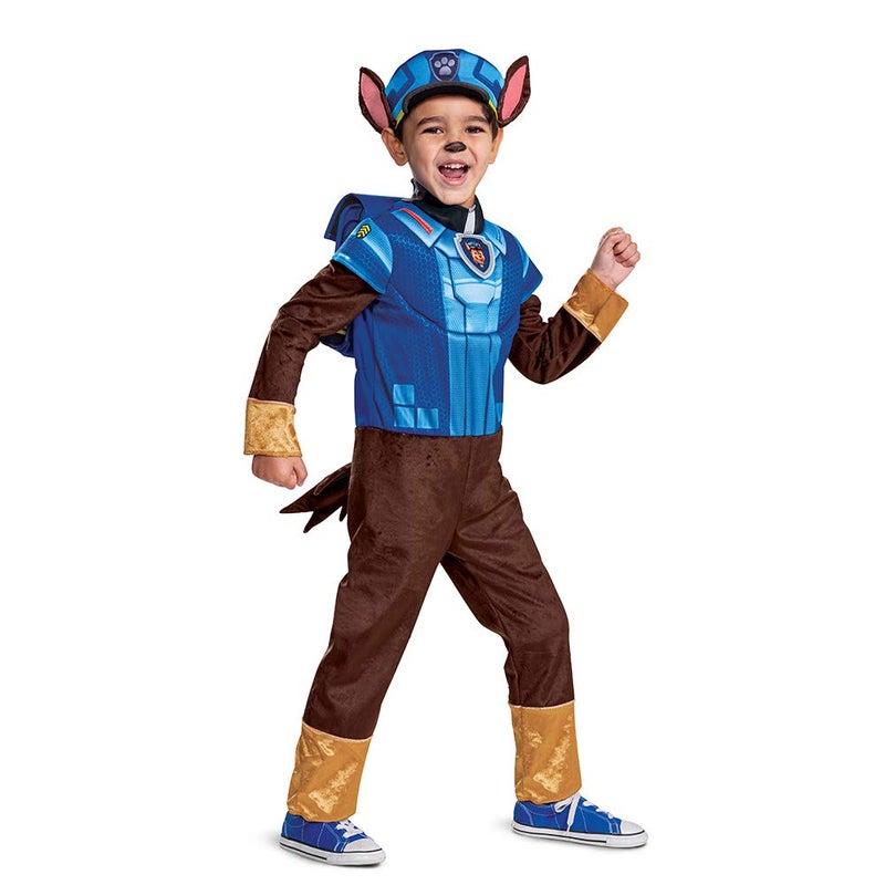 Disguise Chase Costume for Boys, Deluxe Paw Patrol Movie Character Outfit with Badge, Toddler Size Medium (3T-4T) - Image 1